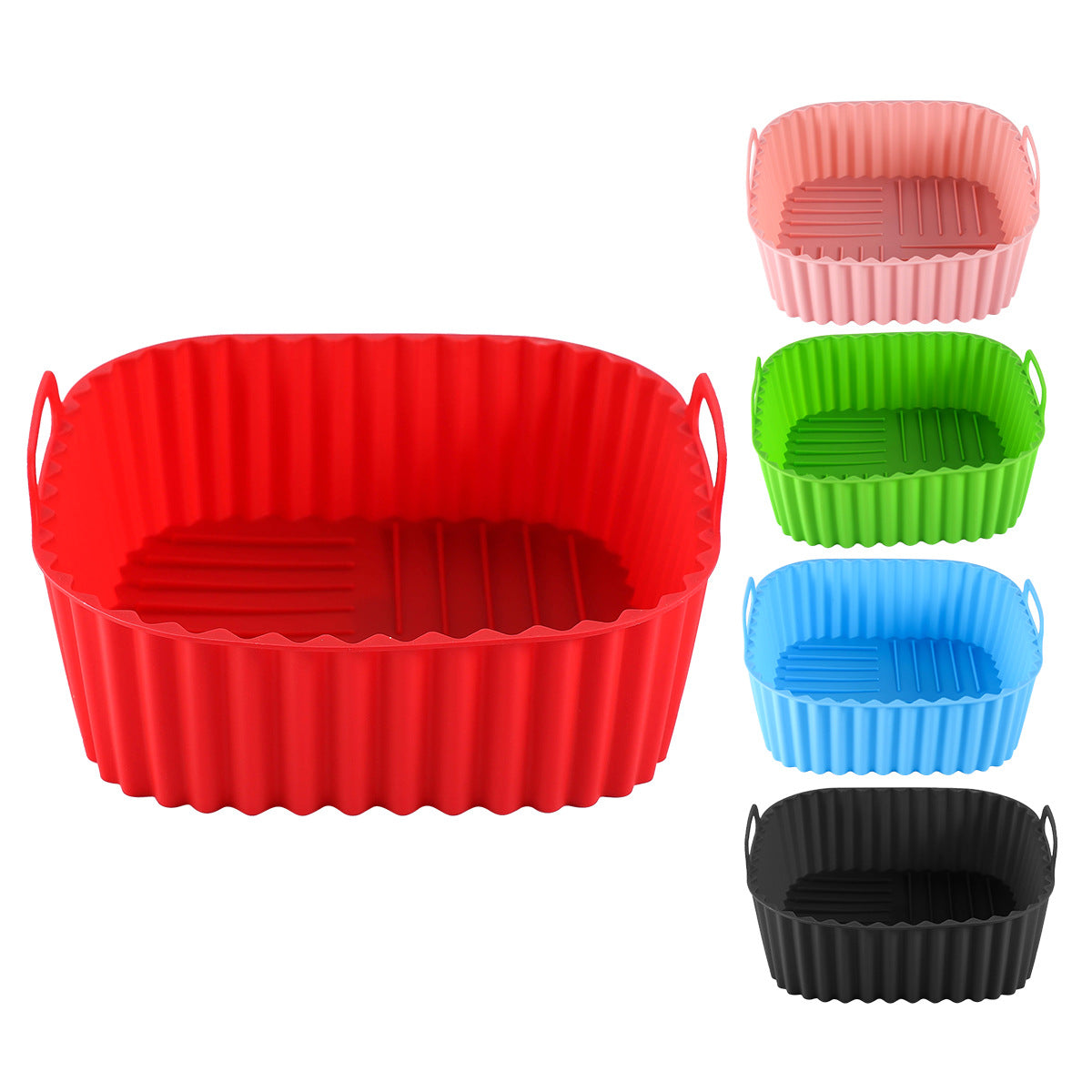 No Mess Air Fryer Liners With food grade silicone(2-pack)- Reusable silicone basket | Easy clean | Non stick cooking