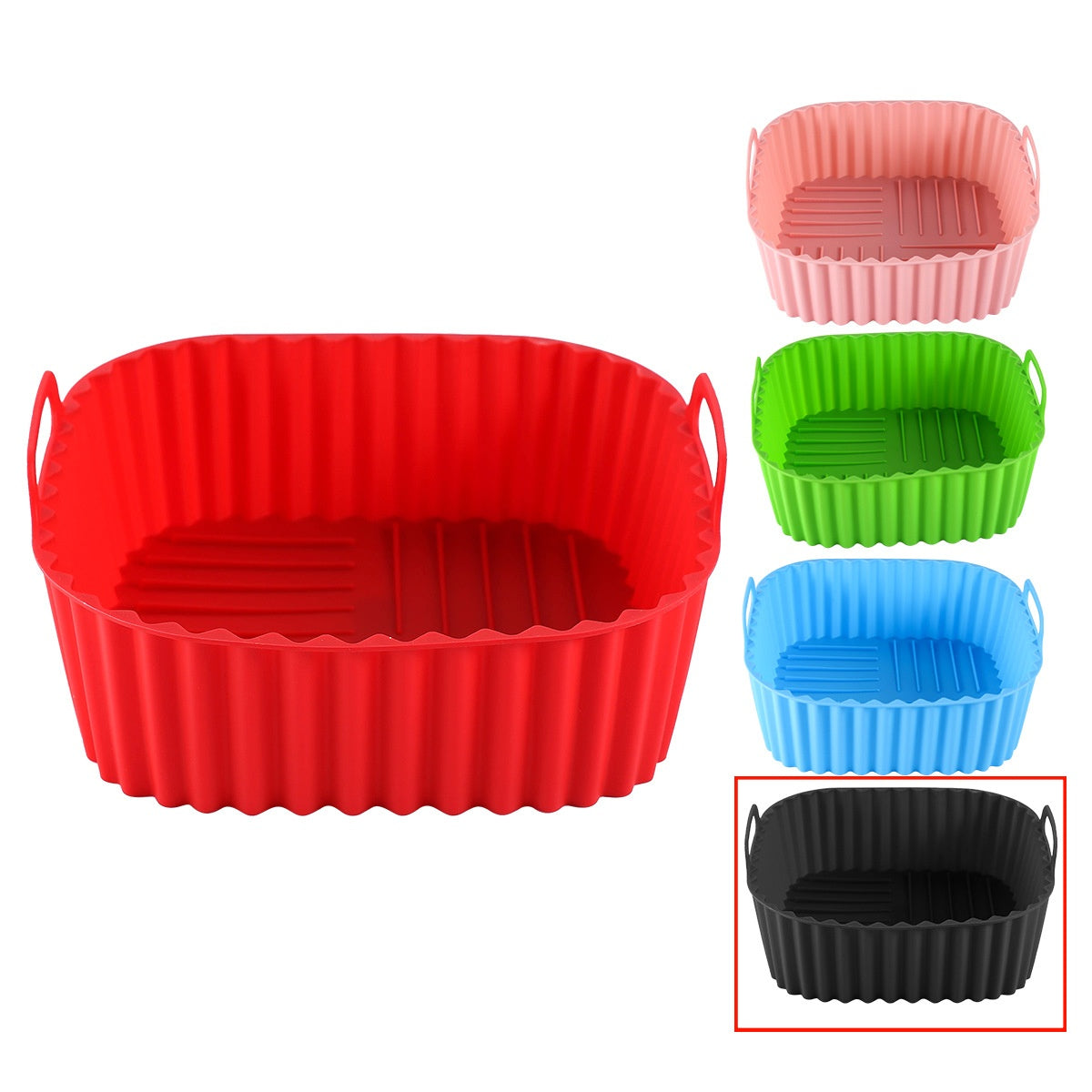No Mess Air Fryer Liners With food grade silicone(2-pack)- Reusable silicone basket | Easy clean | Non stick cooking